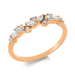 Ring aus 750 Gold Rotgold 13 Diamanten 0,35ct B:4mm