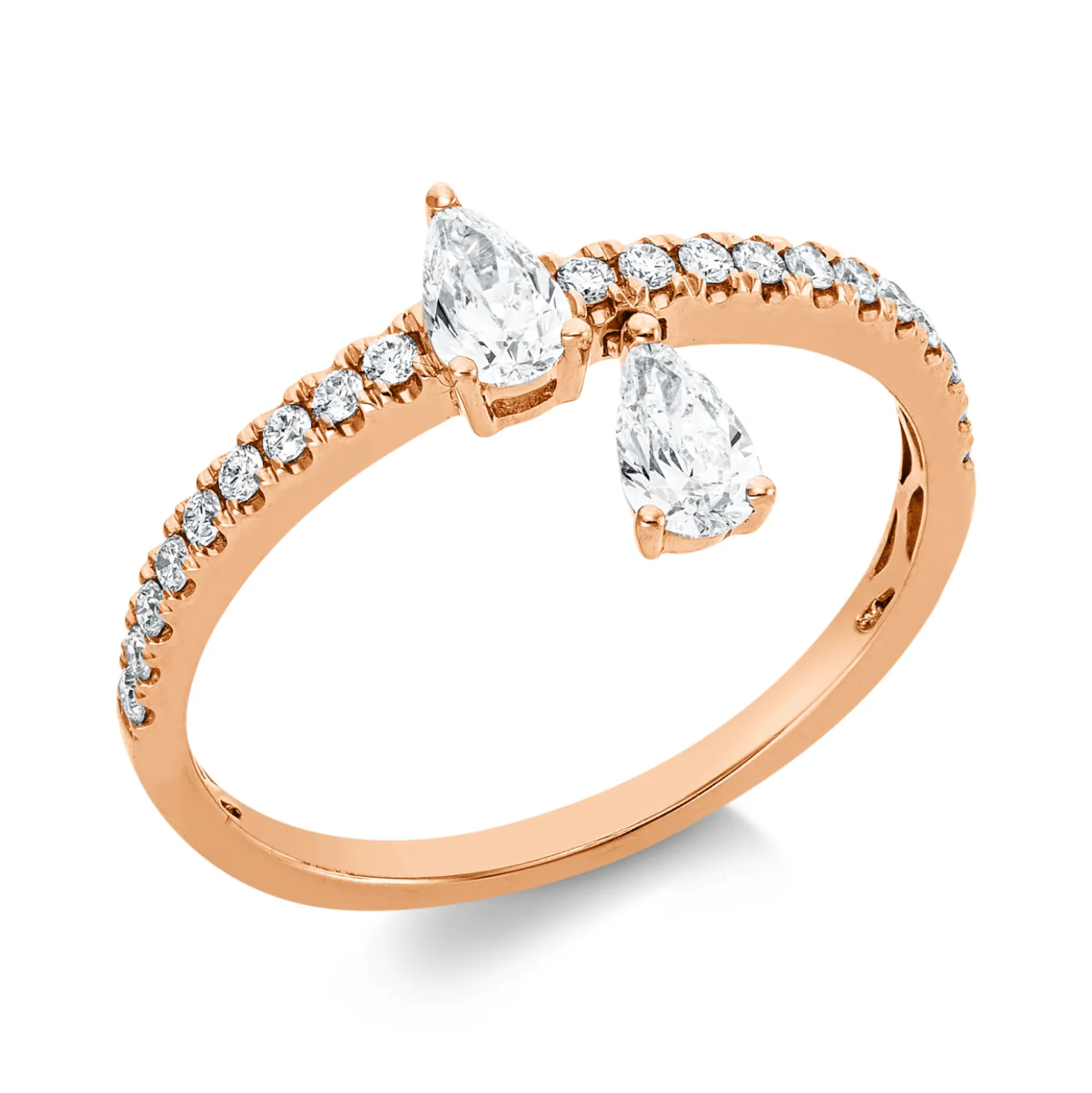 Ring aus 750 Gold Rotgold 22 Diamanten 0,54ct B:9,5mm