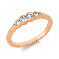 Ring aus 750 Gold Rotgold 6 Diamanten 0,31ct TW-SI B:3,8mm