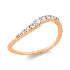 Ring aus 750 Gold Rotgold 11 Diamanten 0,25ct TW-SI B:2,5mm