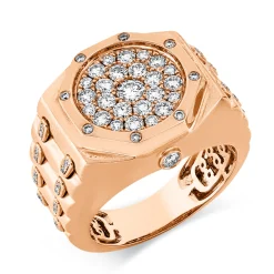 Ring aus 750 Gold Rotgold 66 Diamanten 0,9ct TW-SI B:16,6mm