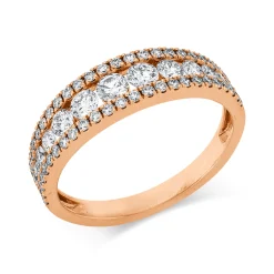 Ring aus 750 Gold Rotgold 63 Diamanten 0,81ct TW-SI B:5mm