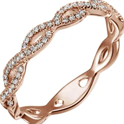 Ring aus 585 Gold Rotgold mit 49 Diamanten Brillanten 0,22ct Damen