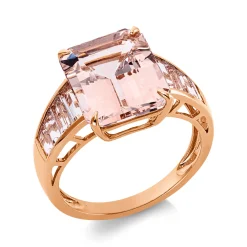 Ring aus 750 Gold Rotgold 9 Morganite 5,89ct pink B:11,8mm