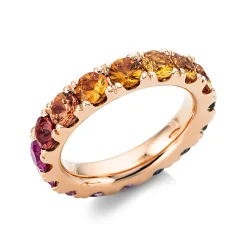 Ring aus 750 Gold Rotgold 16 Saphire 5,13ct mehrfarbig B:4,4mm