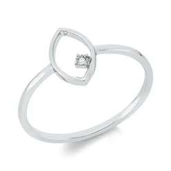 Ring aus 750 Gold Weißgold Brillant 0,02ct TW-SI B:9,8mm 4er-Krappe