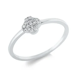 Ring aus 750 Gold Weißgold 17 Brillanten 0,1ct F-SI B:5,5mm