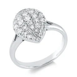 Ring aus 750 Gold Weißgold 41 Brillanten 0,84ct F-VSI B:14,2mm