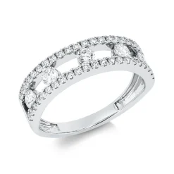 Ring aus 750 Gold Weißgold 49 Brillanten 0,75ct F-VSI B:5,1mm