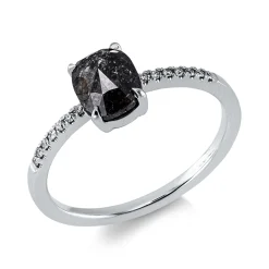 Ring aus 750 Gold Weißgold 14 Brillanten 0,05ct I-SI B:6,7mm