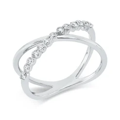 Ring aus 750 Gold Weißgold 13 Brillanten 0,29ct TW-PI B:8,2mm
