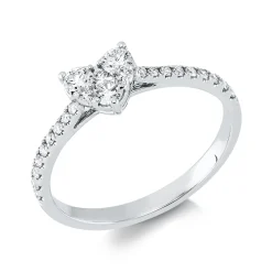 Ring aus 750 Gold Weißgold 24 Brillanten 0,36ct TW-SI B:5,4mm