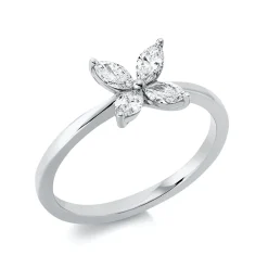 Ring aus 750 Gold Weißgold 4 Brillanten 0,38ct TW-SI B:7,5mm