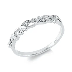Ring aus 750 Gold Weißgold 5 Brillanten 0,07ct TW-SI B:3mm