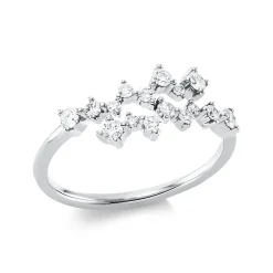 Ring aus 750 Gold Weißgold 16 Brillanten 0,36ct TW-SI B:7,3mm