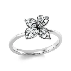 Ring aus 750 Gold Weißgold 29 Brillanten 0,28ct TW-SI B:9,4mm