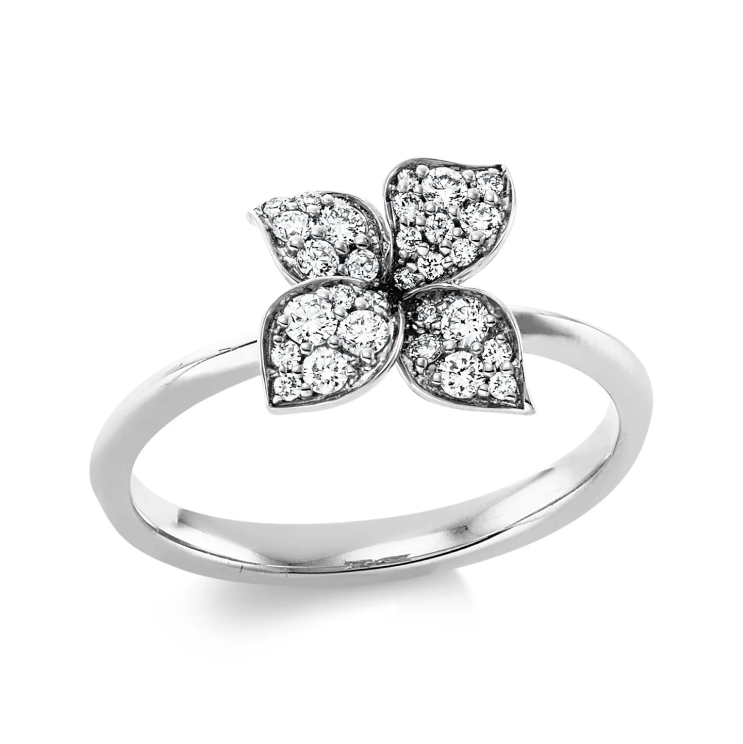 Ring aus 750 Gold Weißgold 29 Brillanten 0,28ct TW-SI B:9,4mm