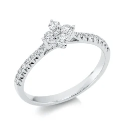 Ring aus 750 Gold Weißgold 21 Brillanten 0,33ct TW-SI B:6,6mm
