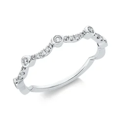 Ring aus 750 Gold Weißgold 25 Brillanten 0,19ct TW-SI B:2,4mm