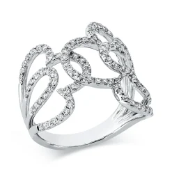 Ring aus 750 Gold Weißgold 106 Brillanten 0,77ct TW-SI B:20,3mm