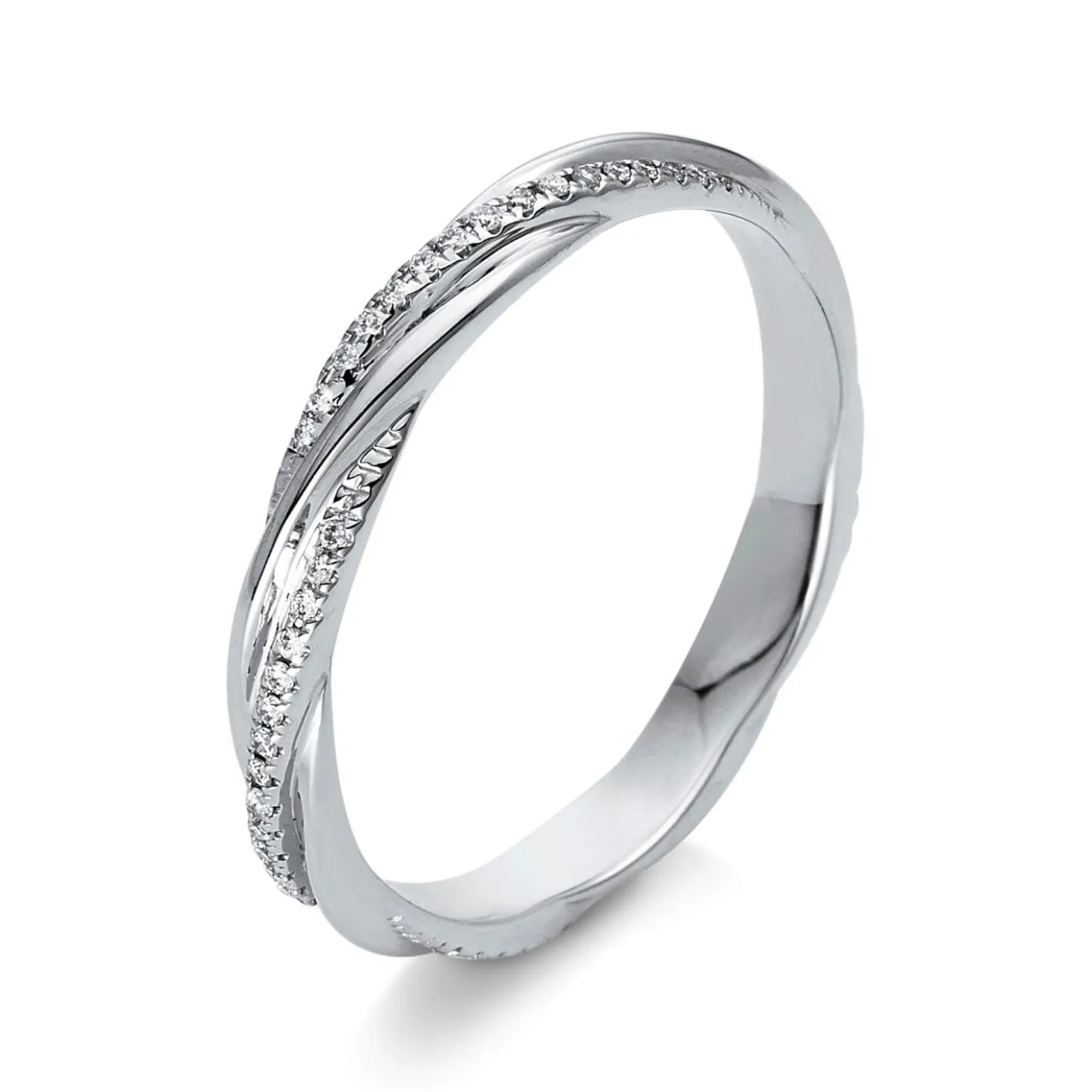 Ring aus 750 Gold Weißgold 64 Brillanten 0,14ct TW-SI B:2,6mm