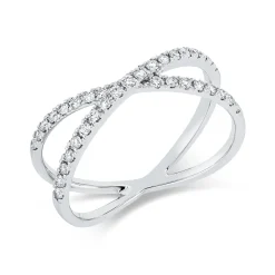 Ring aus 750 Gold Weißgold 35 Brillanten 0,32ct TW-SI B:6,9mm