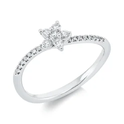 Ring aus 750 Gold Weißgold 22 Brillanten 0,2ct TW-SI B:5,8mm