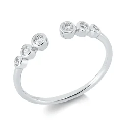 Ring aus 750 Gold Weißgold 6 Brillanten 0,11ct TW-SI B:3mm