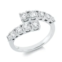 Ring aus 750 Gold Weißgold 10 Brillanten 1,35ct TW-SI B:9mm