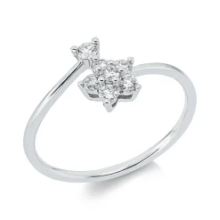 Ring aus 750 Gold Weißgold 7 Brillanten 0,26ct TW-SI B:9,2mm