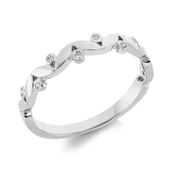 Ring aus 750 Gold Weißgold 8 Brillanten 0,06ct TW-SI B:3,1mm