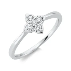 Ring aus 750 Gold Weißgold 5 Brillanten 0,18ct TW-SI B:7,9mm