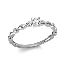 Ring aus 750 Gold Weißgold 7 Brillanten 0,23ct TW-SI B:3,4mm