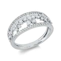 Ring aus 750 Gold Weißgold 96 Brillanten 0,81ct TW-SI B:8,3mm