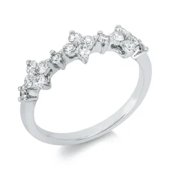Ring aus 750 Gold Weißgold 16 Brillanten 0,46ct TW-SI B:5,5mm