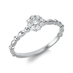 Ring aus 750 Gold Weißgold 9 Brillanten 0,21ct TW-SI B:5,8mm