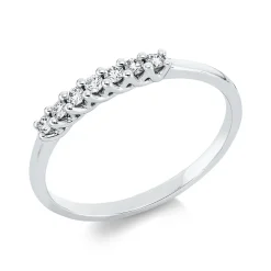 Ring aus 750 Gold Weißgold 7 Brillanten 0,13ct TW-SI B:2,3mm