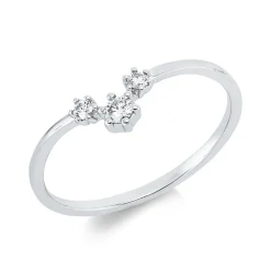 Ring aus 750 Gold Weißgold 3 Brillanten 0,1ct TW-SI B:5,5mm