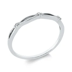 Ring aus 750 Gold Weißgold 3 Brillanten 0,04ct TW-SI B:1,8mm