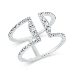 Ring aus 750 Gold Weißgold 62 Brillanten 0,43ct TW-SI B:10,6mm