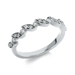 Ring aus 750 Gold Weißgold 17 Brillanten 0,28ct TW-SI B:3,5mm