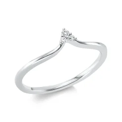 Ring aus 750 Gold Weißgold 3 Brillanten 0,04ct TW-SI B:4mm