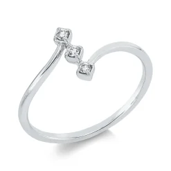 Ring aus 750 Gold Weißgold 3 Brillanten 0,06ct TW-SI B:8,8mm