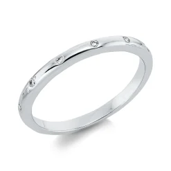 Ring aus 750 Gold Weißgold 6 Brillanten 0,05ct TW-SI B:12,2mm