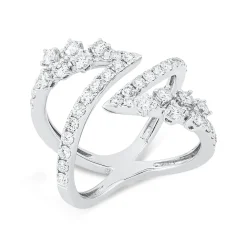 Ring aus 750 Gold Weißgold 42 Brillanten 1,17ct TW-SI B:16mm