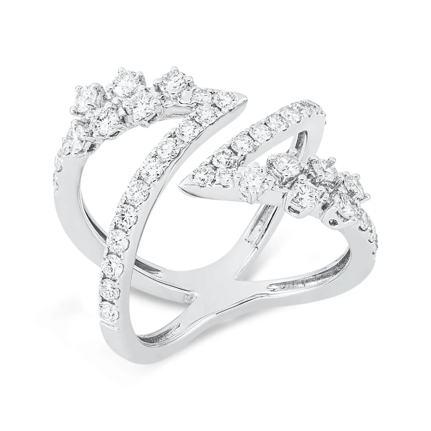 Ring aus 750 Gold Weißgold 42 Brillanten 1,17ct TW-SI B:16mm