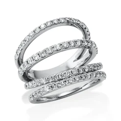 Ring aus 750 Gold Weißgold 74 Brillanten 1,39ct TW-SI B:18,1mm