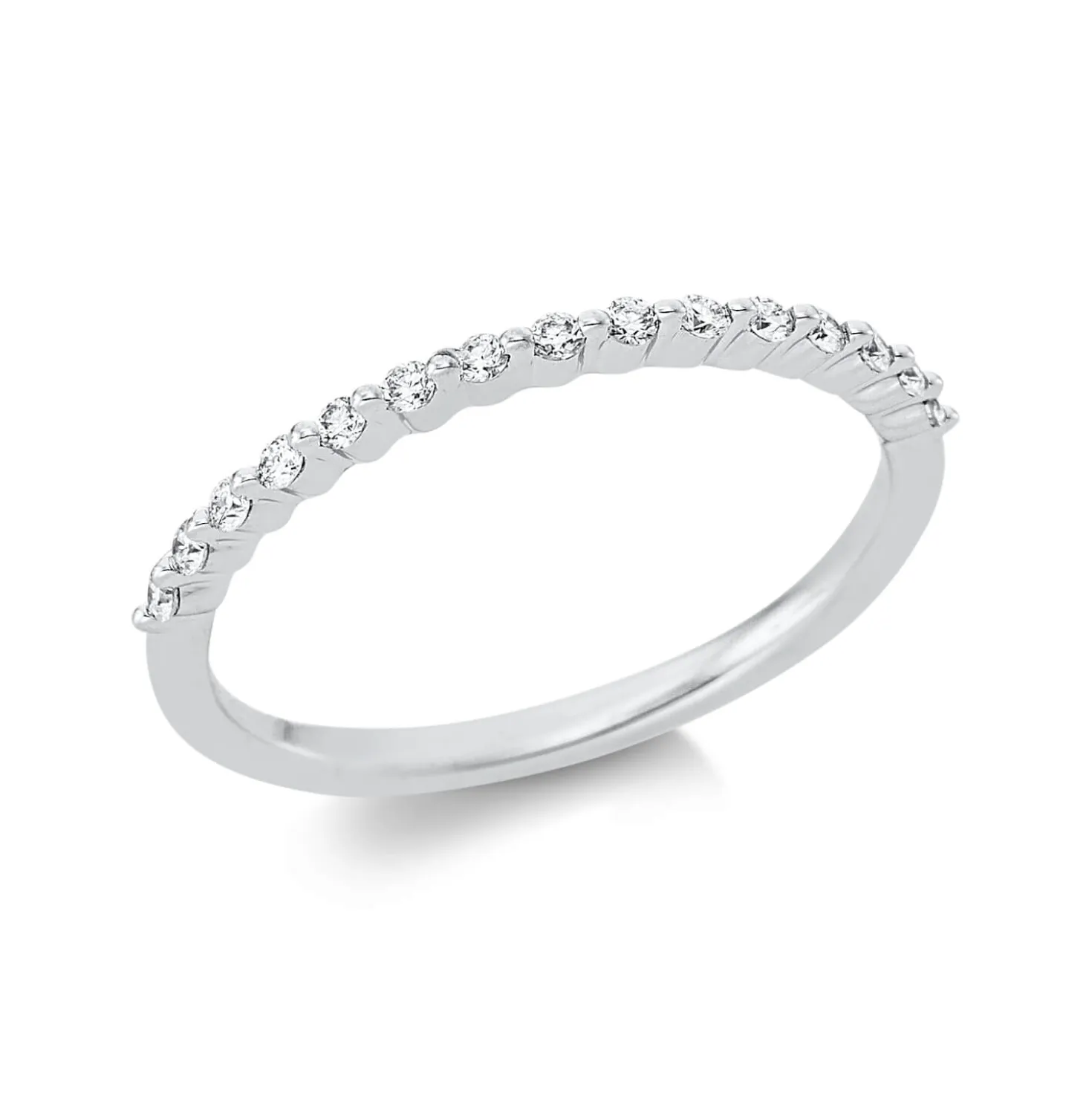 Ring aus 750 Gold Weißgold 15 Brillanten 0,14ct TW-SI B:1,2mm