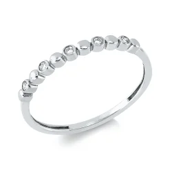 Ring aus 750 Gold Weißgold 5 Brillanten 0,05ct TW-SI B:1,8mm Zarge