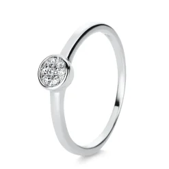 Ring aus 585 Gold Weißgold 7 Brillanten 0,09ct TW-SI B:1,8mm Zarge